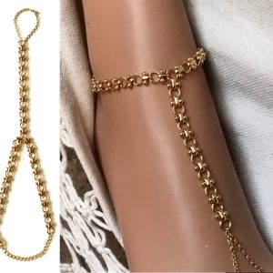 Bijou pied chaine gros maillons plaqué or pour femme