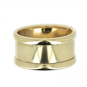 Bague anneau large dorée ajustable pour femme