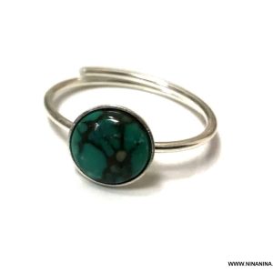 Bague turquoise argent massif 925 femme réglable