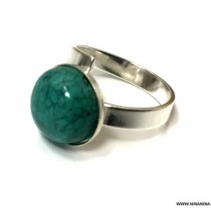 Bague turquoise femme argent 925 massif reglable