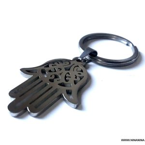 Porte clé main de fatma pendentif Acier inoxydable argent