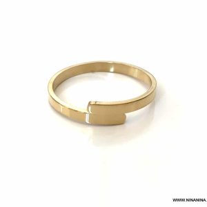 Bague réglable plaqué or minimaliste femme sur acier