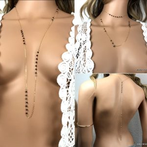 Sautoir pierre naturelle semi précieuse grenat rouge plaqué or