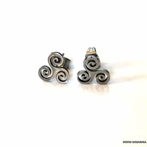 Boucles d oreilles triskel clou Acier inoxydable argent