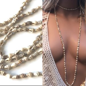 Sautoir coquillage femme – Collier long de plage