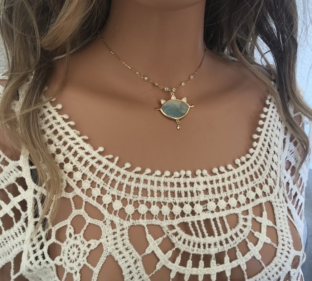 Ras de cou mauvais oeil – Collier protecteur Amazonite – Image 6