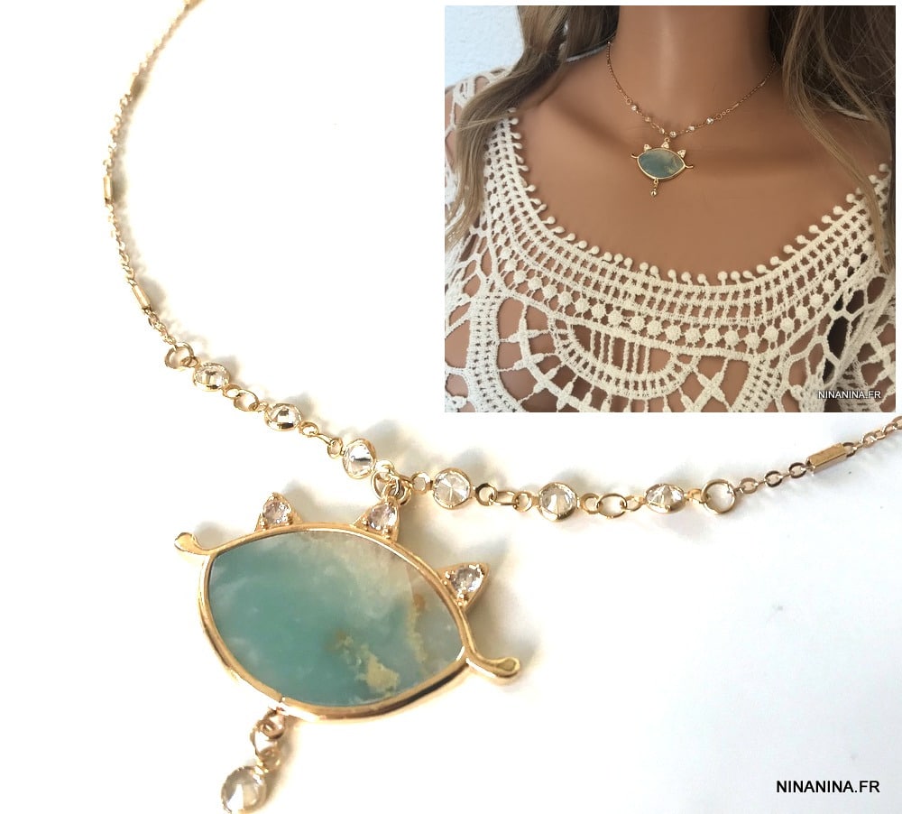 Ras de cou mauvais oeil – Collier protecteur Amazonite – Image 7