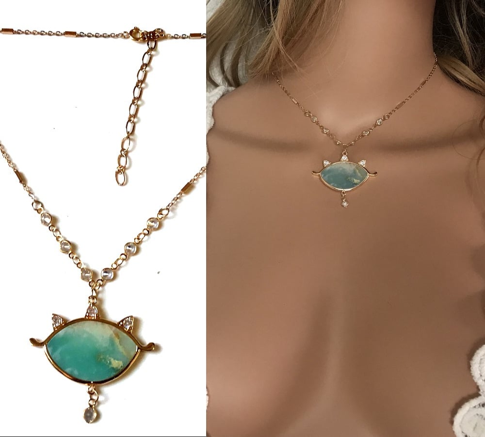 Ras de cou mauvais oeil – Collier protecteur Amazonite – Image 2