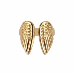 Bague aile d ange femme Acier inoxydable doré