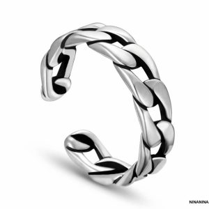 Bague chaine homme maille gourmette argent 925