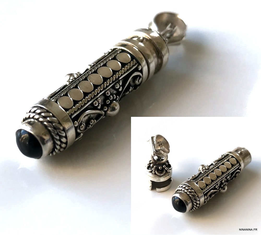 Collier cendre funeraire artisanal avec pendentif Argent 925 Et Onyx noir véritable – Image 7