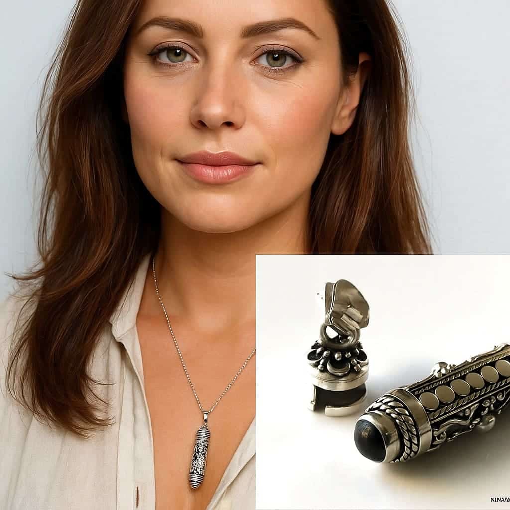 Collier cendre funeraire artisanal avec pendentif Argent 925 Et Onyx noir véritable – Image 4