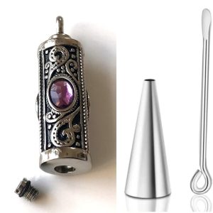 Pendentif Fiole parfum vide Acier inoxydable argenté