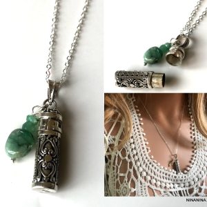 Bijou pour cendre funeraire – Collier Emeraude verte
