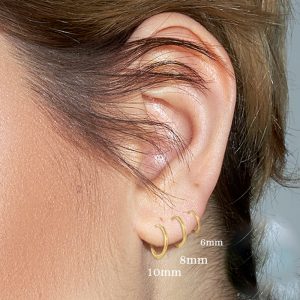 Lot boucle d’oreille 3 trous mini créole plaqué or