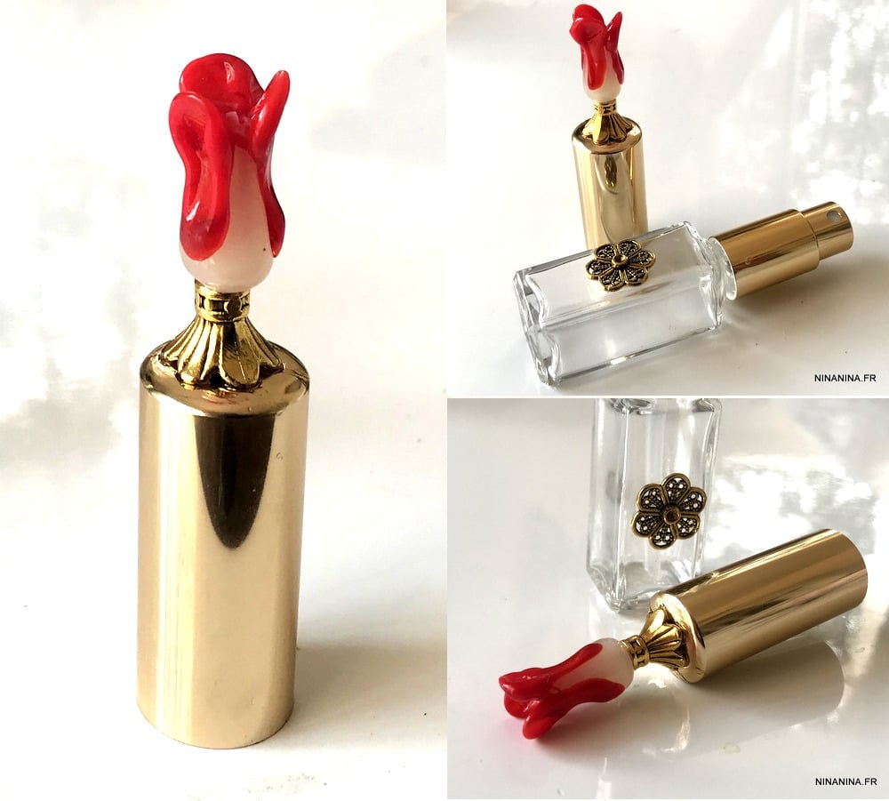 Vaporisateur a parfum rechargeable verre métal doré – Image 3