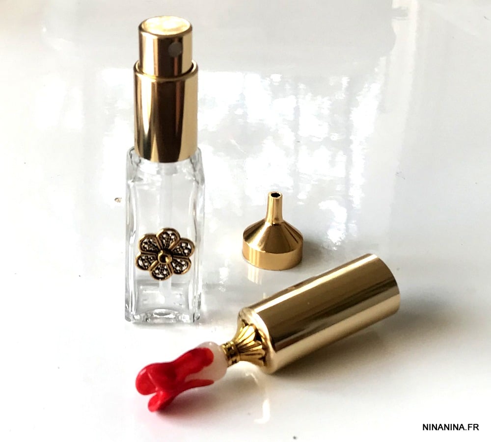 Vaporisateur a parfum rechargeable verre métal doré – Image 4