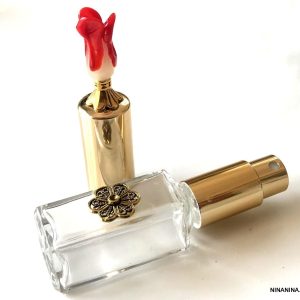 Vaporisateur a parfum rechargeable verre métal doré