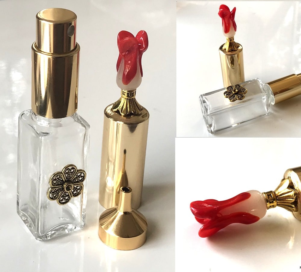 Vaporisateur a parfum rechargeable verre métal doré – Image 9