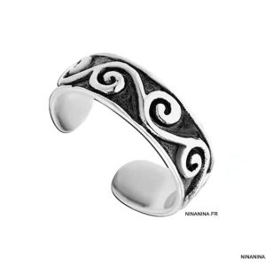 Anneau d’Orteil femme ou homme acier argenté ethnique