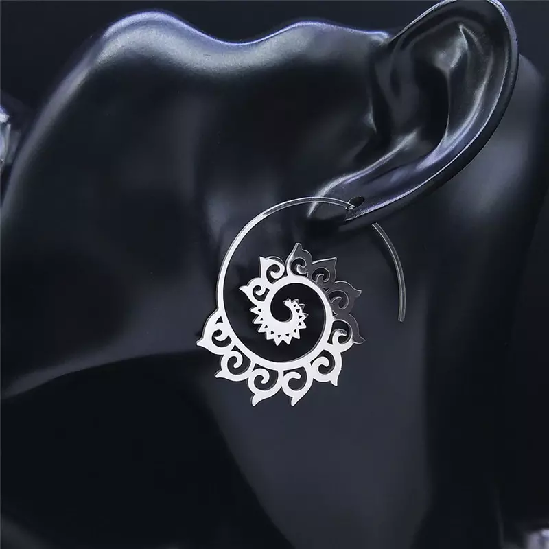 Boucles d’oreilles ethniques indiennes Acier inoxydable – Image 3