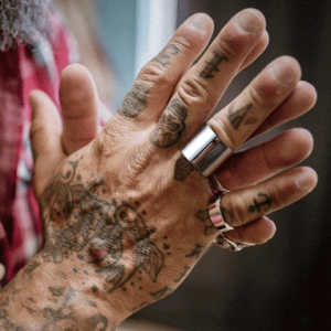 Bague large homme Anneau Acier Inoxydable argenté