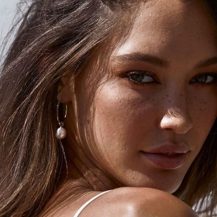 Boucles d’oreilles perles baroques créoles Argent