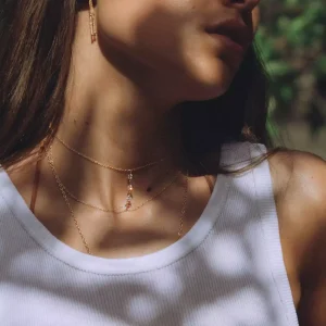 Collier Double Rang Oxyde Zirconium Blanc Plaqué Or