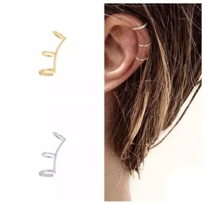 Manchette D’Oreille Argent 925 Plaqué Or Zirconium