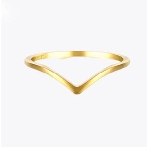 Bague En V Plaqué Or Sur Argent 925 Forme Chevron