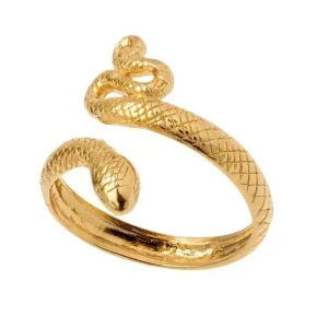 Bague Serpent En Or Plaqué Sur Argent 925 Réglable