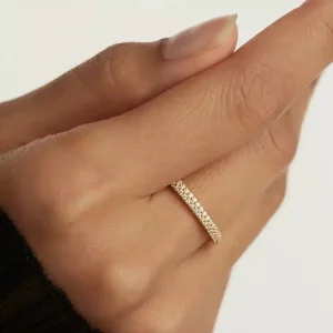 Bague Anneau En Or Plaqué Oxyde De Zirconium