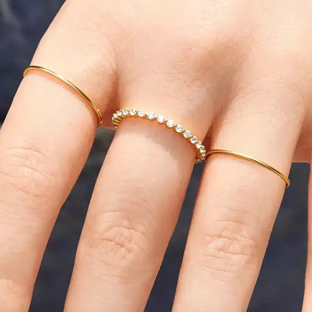 Bague De Fiancaille Zirconium En Or Plaqué Femme – Image 3