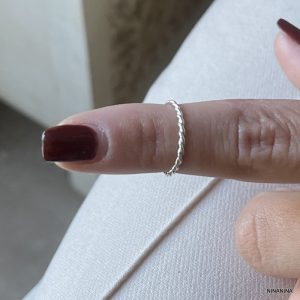 Bague De Doigt Phalange Argent 925 massif torsadée