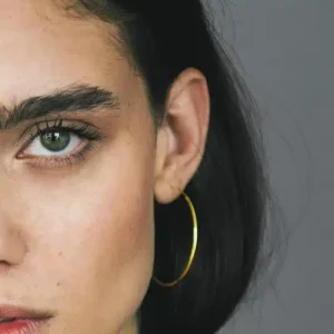 Créoles plaqué or 50mm minimalistes fil rond femme