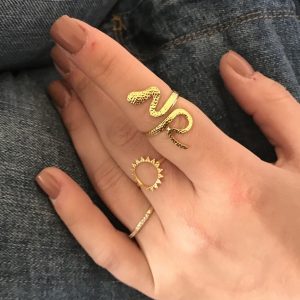 Bague serpent or Acier inoxydable doré reglable