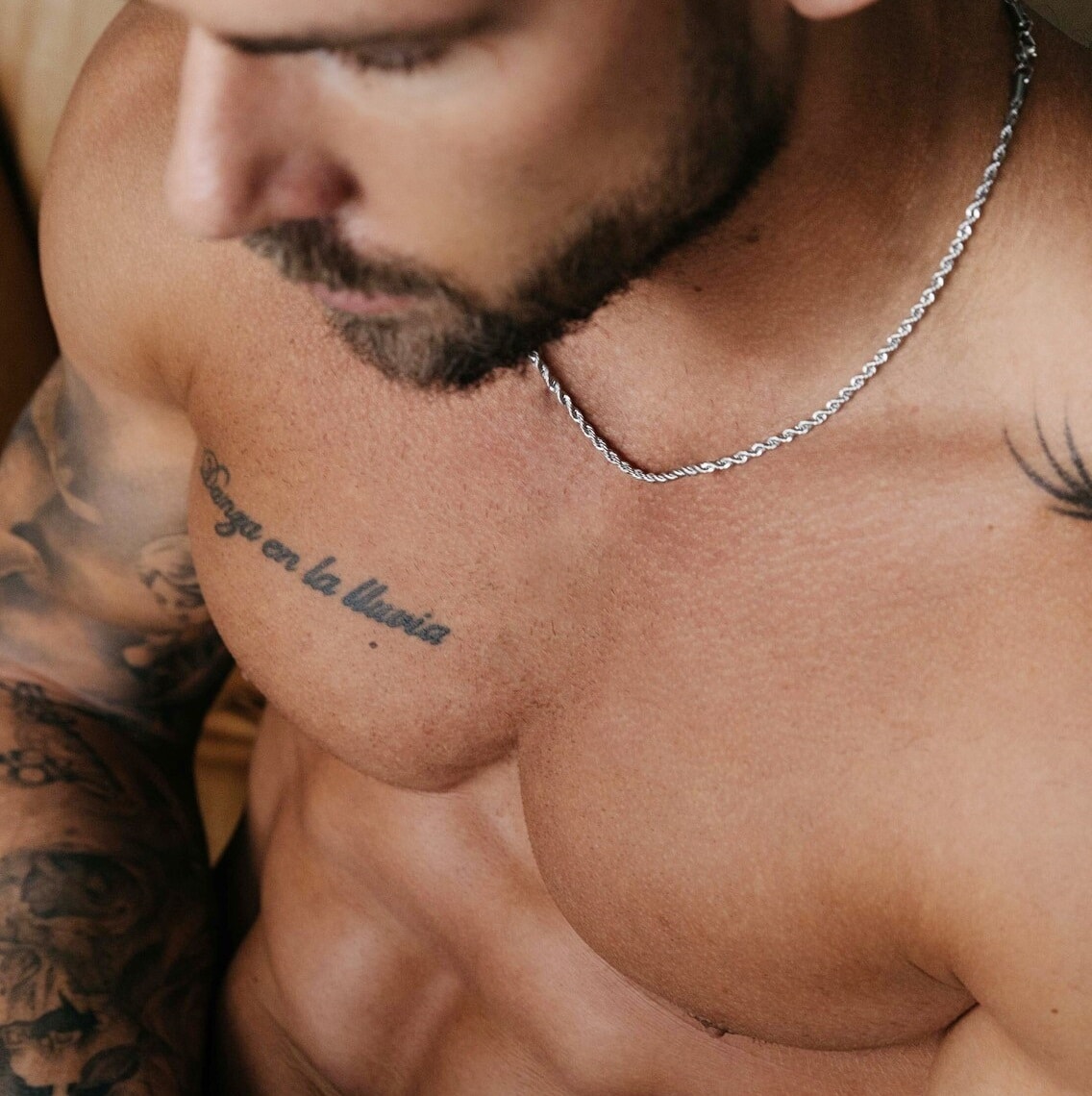 Chaine hommes maille corde Acier inoxydable 3mm – Image 3