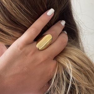 Grosse Bague Dorée Acier Inoxydable Or Large Femme