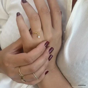 Bague Avec Chainette Or sur Argent 925 Et Zirconium