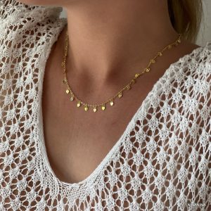 Collier Coeurs Paqué Or 14 carats GoldFilled ras de cou