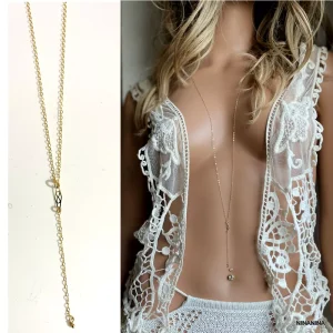 Sautoir Or Laminé 14 carats Gold Filled Motif Losange