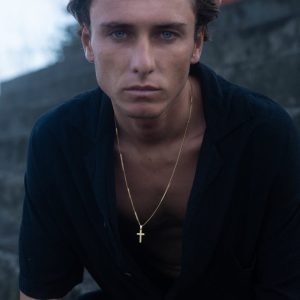 Collier Croix Homme Or Pendentif Acier Inoxydable Doré