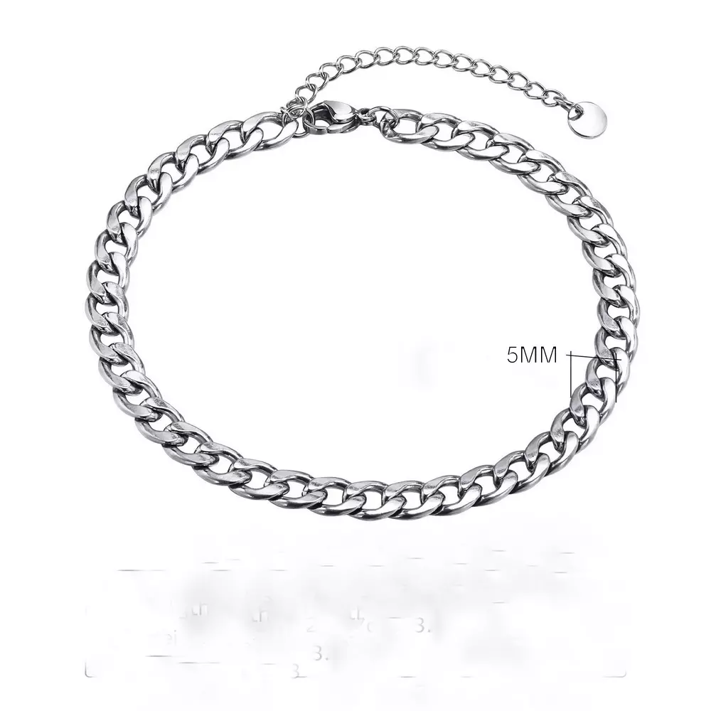 Chaine De Cheville Pour Homme Acier Inoxydable Large Maille Gourmette – Image 3