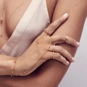 Bague Petit Doigt Ouverte Argent Plaqué Or Zirconium