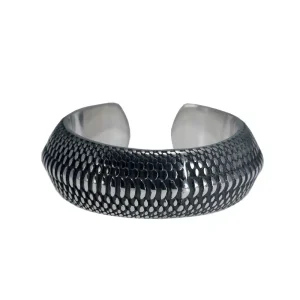 Bague Viking Homme Argent Réglable Ecailles Serpent De Midgard