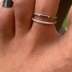 Bague D Orteil Double Rang Argent 925 Mat Et Brillante