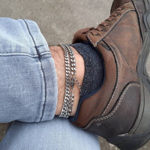 Chaine Cheville Homme Inoxydable Maille Gourmette