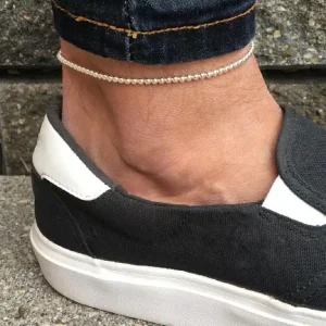 Bracelet Cheville Perle Blanche Naturelle Homme Ou Femme