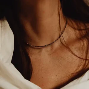 Collier Oeil De Tigre Femme Pierres 2mm A Facettes Made In France