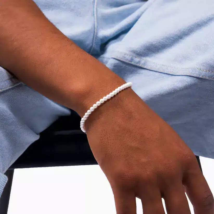Bracelet Petites Perles Blanches Naturelles Pour Homme Ou Femme – Image 6